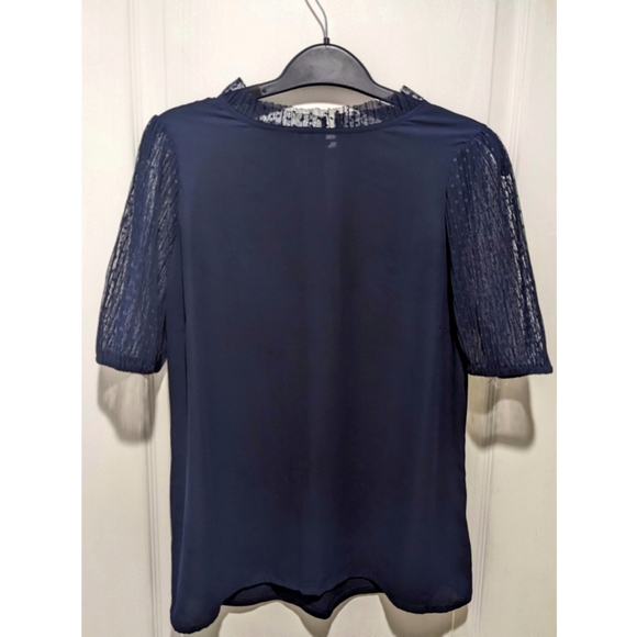 RW&CO. | Short Sleeve Top with Lace Sleeves - Picture 1 of 9